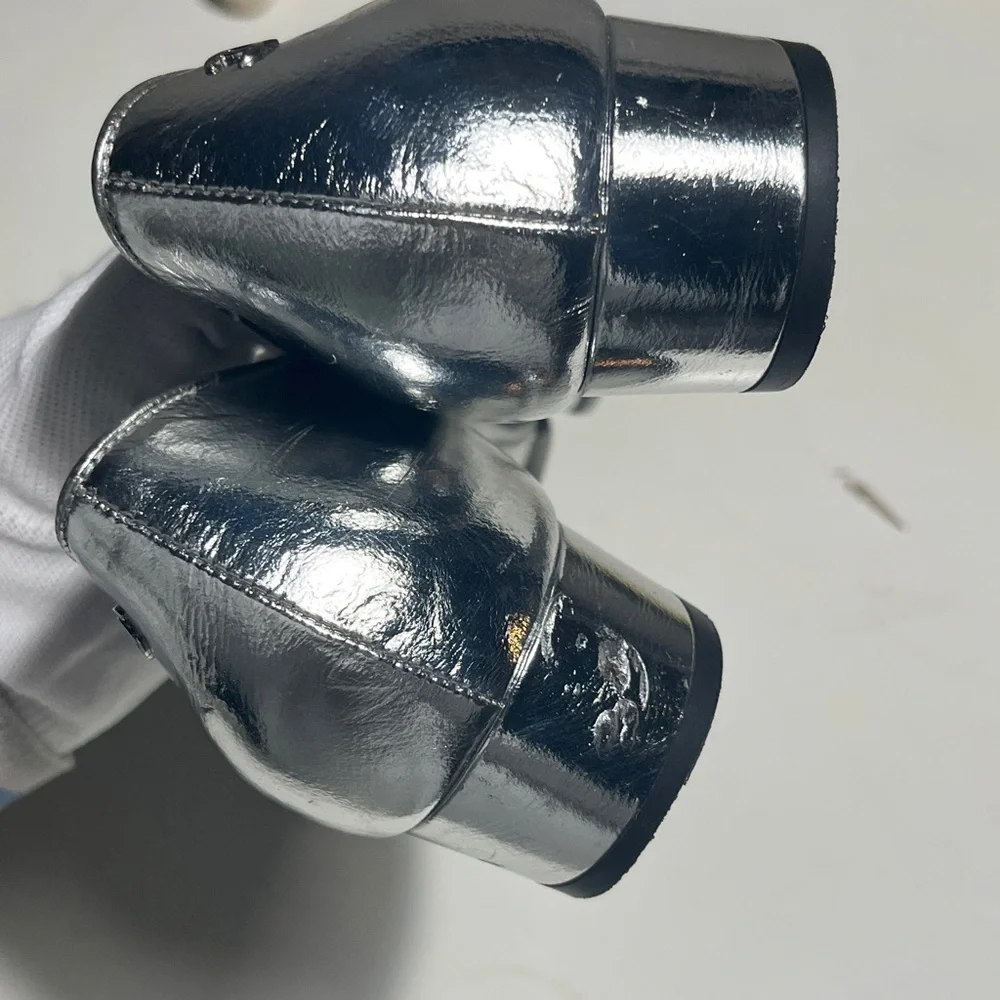 CHANEL Silver Mary Jane Flats with Strap - Picture 3 of 13